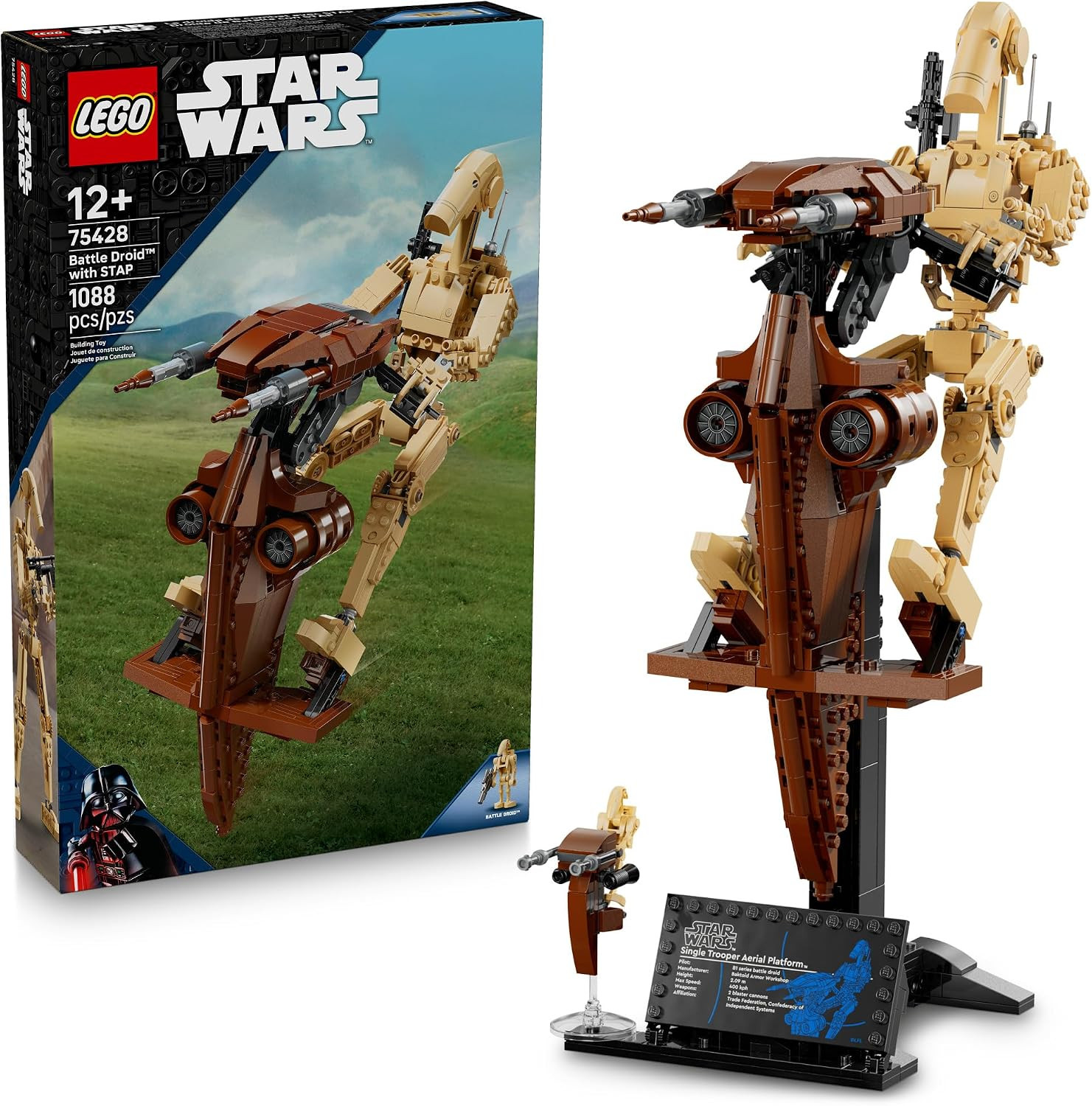 LEGO Star Wars: The Phantom Menace Battle Droid with STAP - Building & Learning Toy for Boys & Girls, Ages 12+ - Star Wars Toy & Model Kit - Gift Idea for Birthdays - 75428 | Amazon (US)