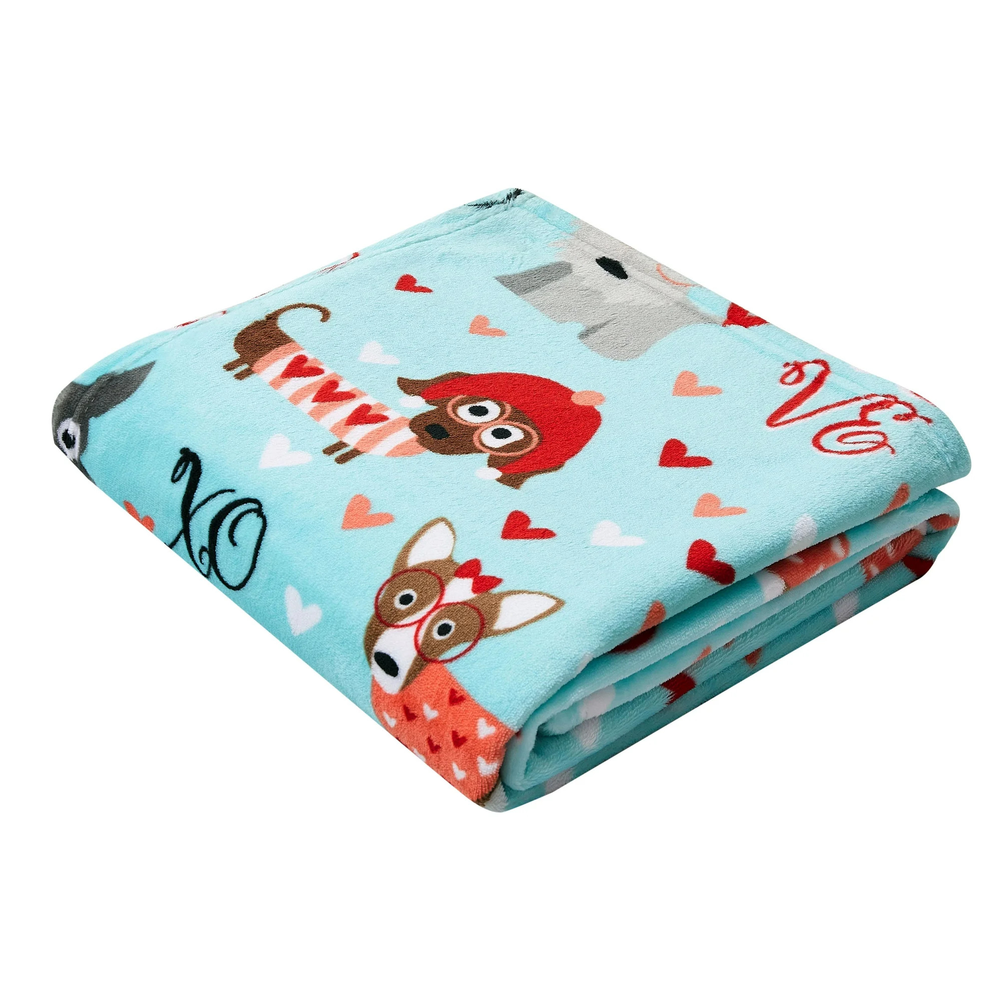 Way To Celebrate Valentine's Day Love Dogs Throw Blanket, Standard Throw - Walmart.com | Walmart (US)