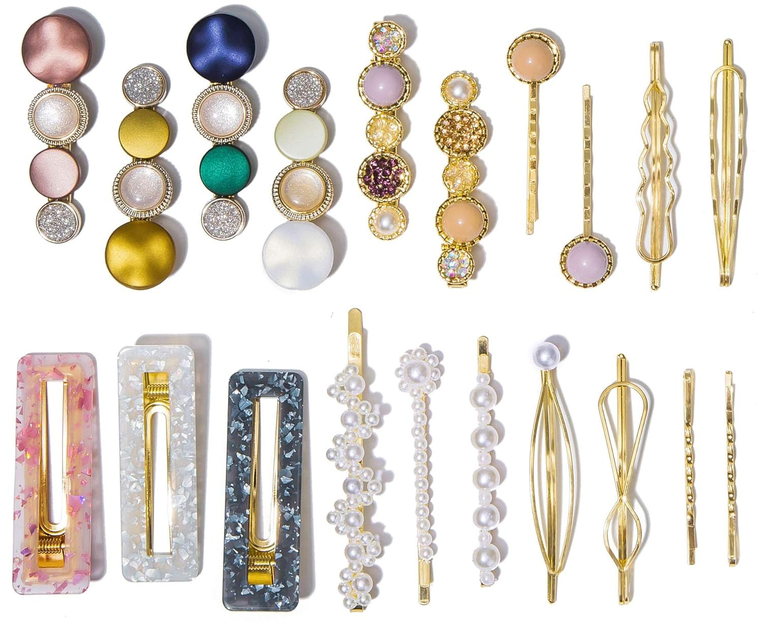 20 Pcs Macaron Hair Clips for Women Acrylic Pearl Hair Clip Handmade Pearl Hair Pins Christmas Gi... | Amazon (US)