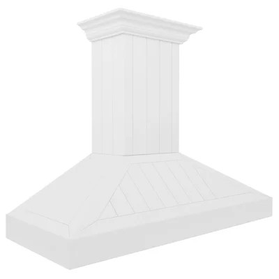 ZLINE 48 in. Wooden Wall Mount Range Hood in Shiplap Bright White Finish (KPWW-48) | Wayfair North America
