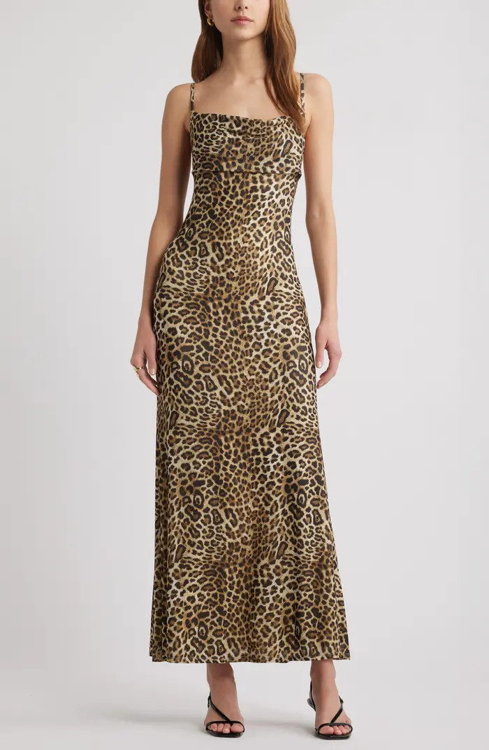 Open Edit Print Mesh Maxi Dress | Nordstrom | Nordstrom