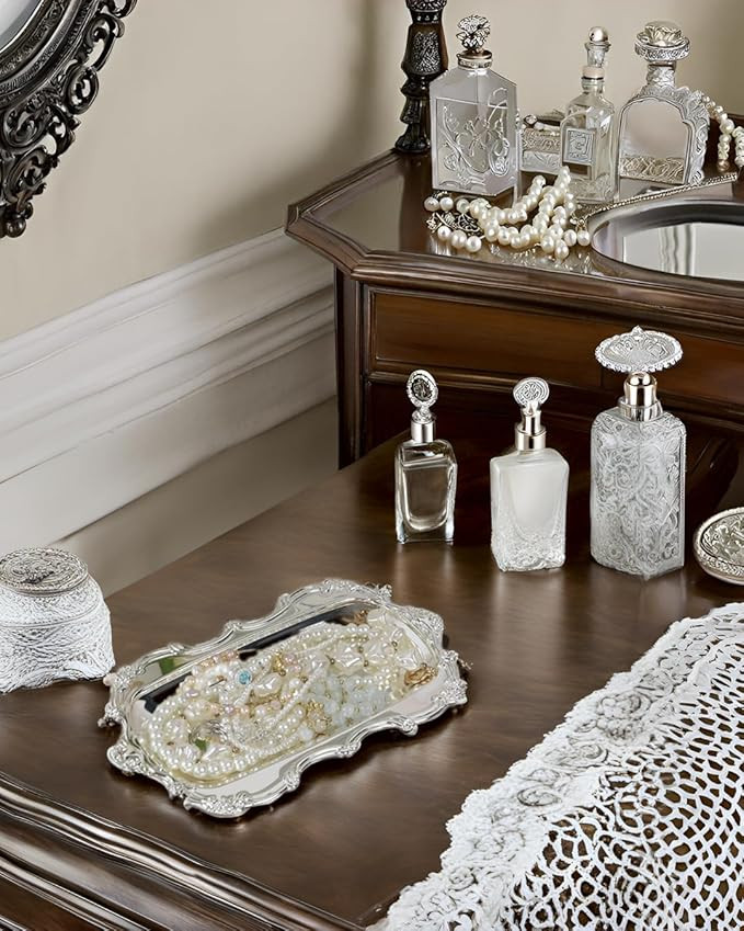 Vintage Trinket Dish Jewelry Tray,Perfume Organizer Tray for Wedding Photographer Detail Props Ce... | Amazon (US)