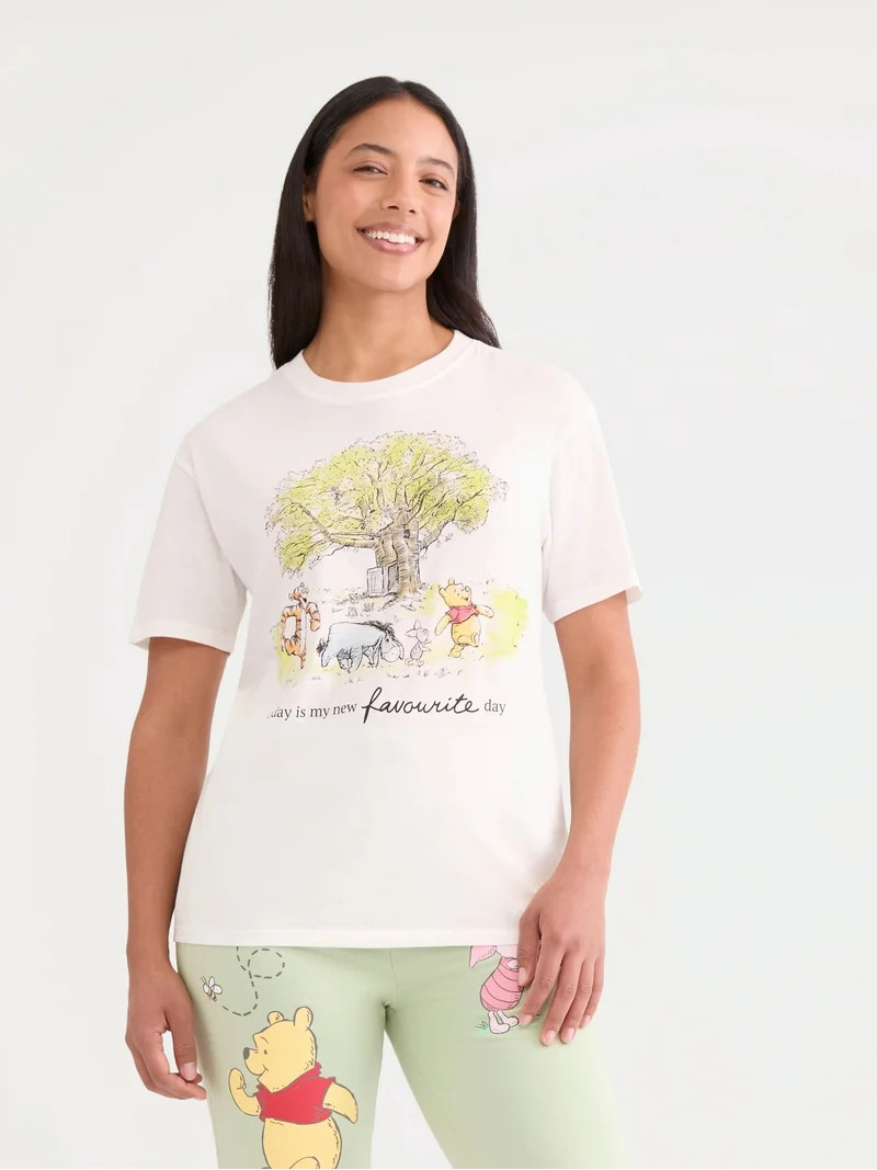 Disney Women’s Winnie the Pooh Graphic Tee, Sizes XXS-XXL | Walmart (US)