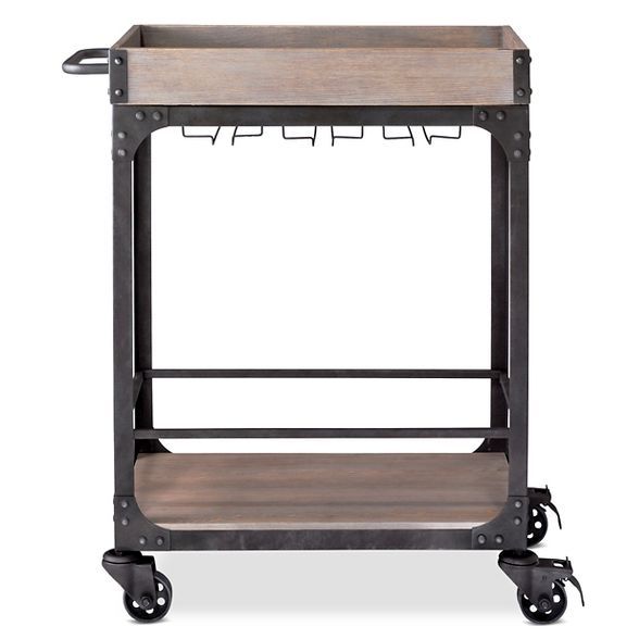 Franklin Bar Cart and Wine Rack Weathered Gray - Threshold™ | Target