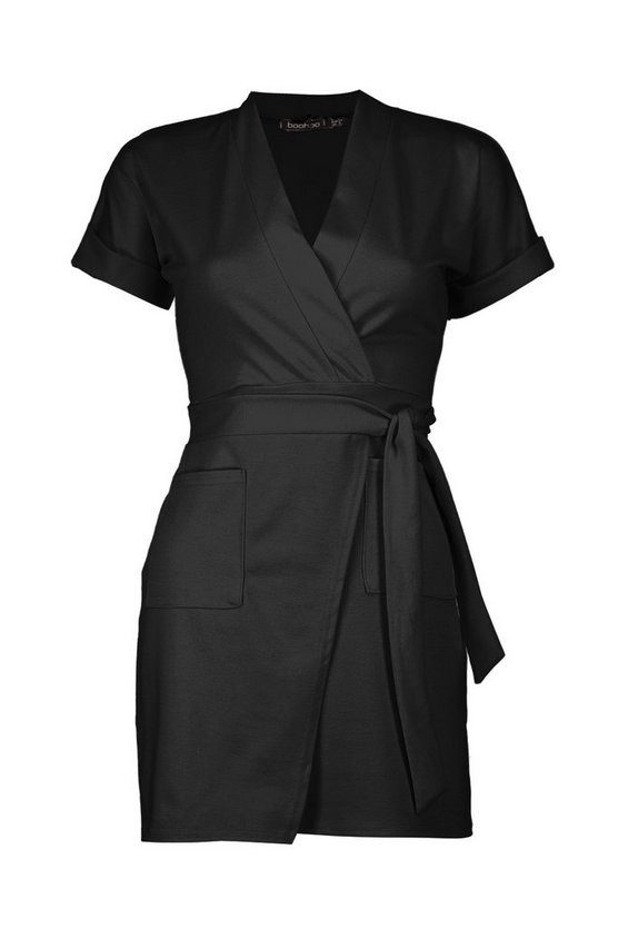 Petite Obie Tie Wrap Dress | Boohoo.com (US & CA)
