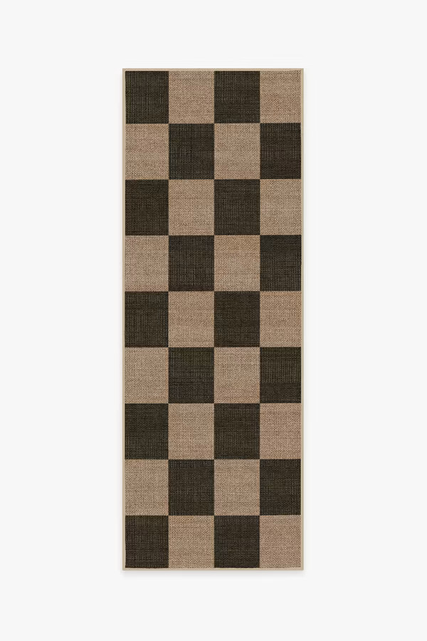 Checkerboard Soft Black Re-Jute Rug | Ruggable