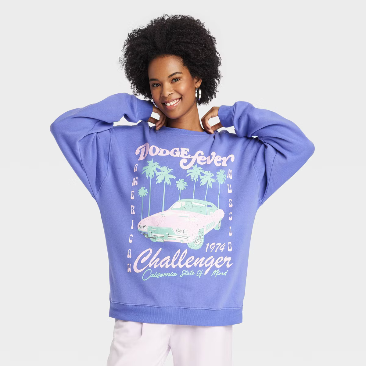 Women's Dodge Challenger Graphic Sweatshirt - Purple | Target