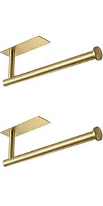 theaoo Gold Paper Towel Holder for Kitchen, Adhesive Under Cabinet Paper Towel Roll Rack for Bath... | Amazon (US)