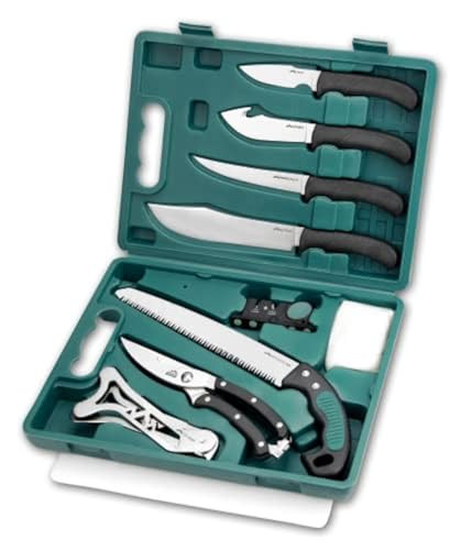 OUTDOOR EDGE Game-Pro 11-Piece Butcher Knife Set | Caping & Boning Knives, Deer Skinning Knife, Bone Saw, Game Shears, Knife Sharpener & Rib Spreader in Hard-Side Case | Elite Elk & Deer Hunting Gear | Amazon (US)