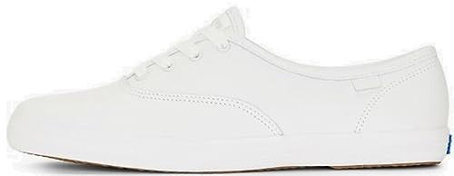 Keds Women's Champion Lace Up Sneaker, Off White Premium Leather, 8.5 Medium | Amazon (US)