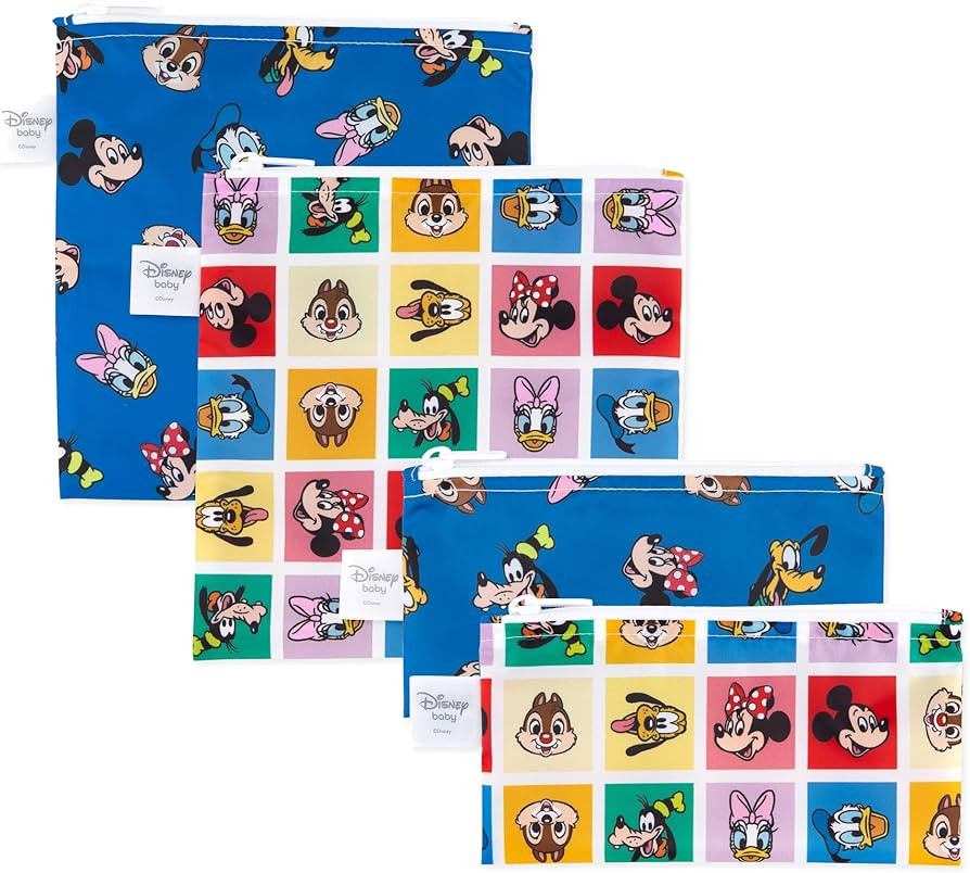 Bumkins Disney Reusable Sandwich and Snack Bags, for Kids School Lunch and for Adults Portion, Wa... | Amazon (US)