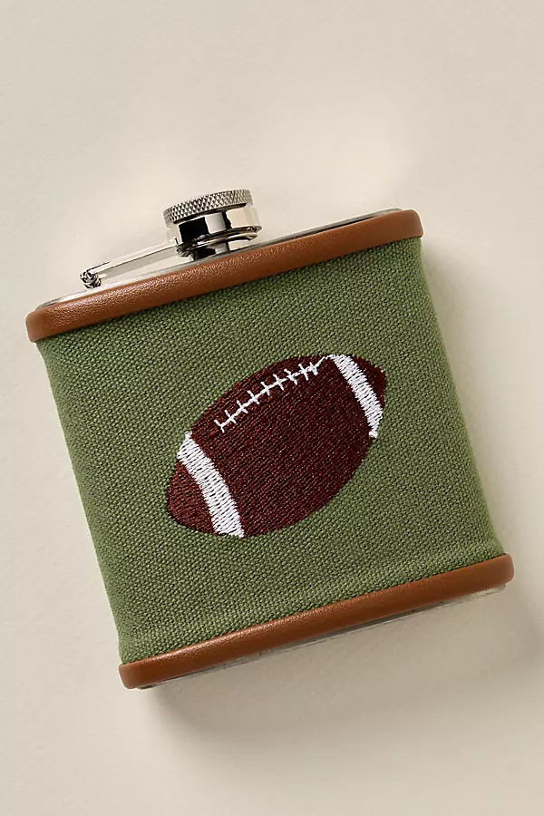 Embroidered Football Flask | Anthropologie (US)