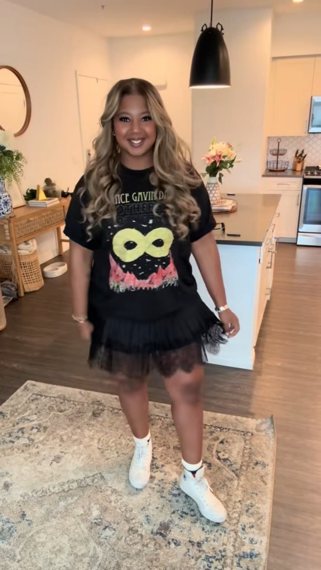 Stepped way out of my comfort zone and went to a Dance Gavin Dance concert with friends lastnight 🎸🔥 They warned me it’d be chaos… it was, but like, the fun kind 😅 Threw on a band tee + skirt and survived just fine 😜 10/10 would do again. DO THE THING. Get uncomfortable. It’s worth it 🤘 #dancegavindance #thehometeam #dwellings #summerconcert #concertoutfit 

#LTKStyleTip #LTKFindsUnder50 #LTKFindsUnder100