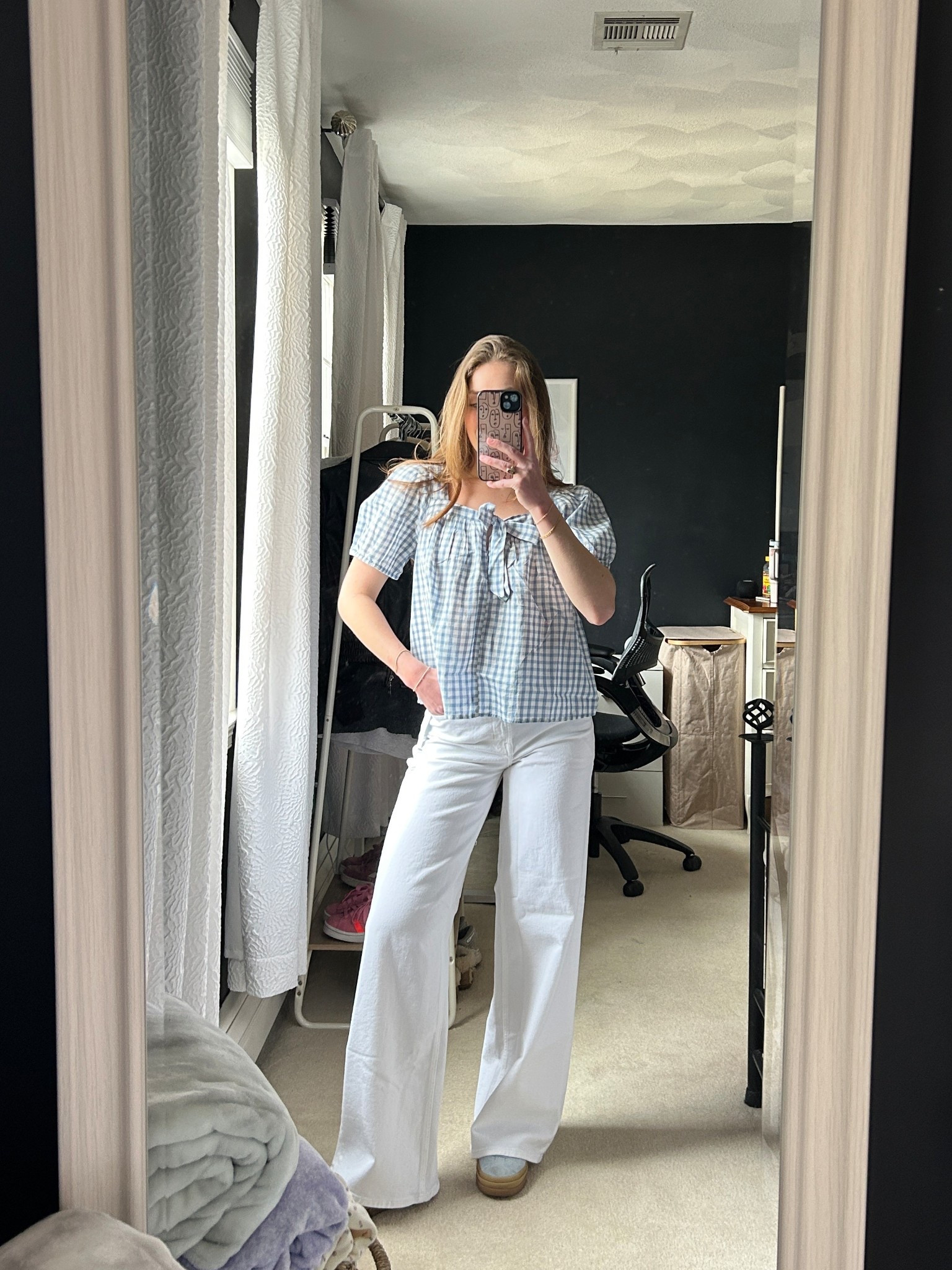 Gap top, Gap blouse, Gap style, gingham blouse, business casual, business casual outfit, lightweight blouse, spring blouse, spring outfit inspo, spring outfit ideas, spring outfit ootd, white jeans, white wide leg jeans, white denimm

#LTKSpringSale #LTKootd #LTKSeasonal