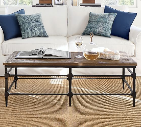 Parquet 54" Rectangular Reclaimed Wood Coffee Table | Pottery Barn (US)