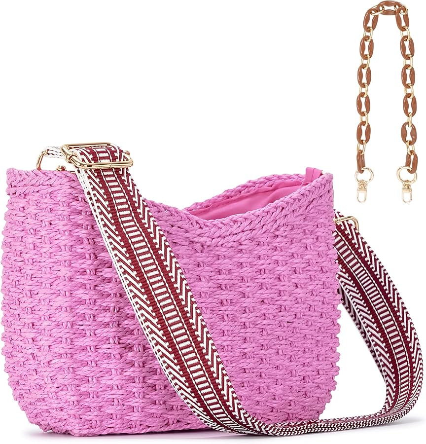 Herald Small Summer Crossbody Bags for Women, Beach Handmade Straw Woven Pocketbooks Handbag Shou... | Amazon (US)