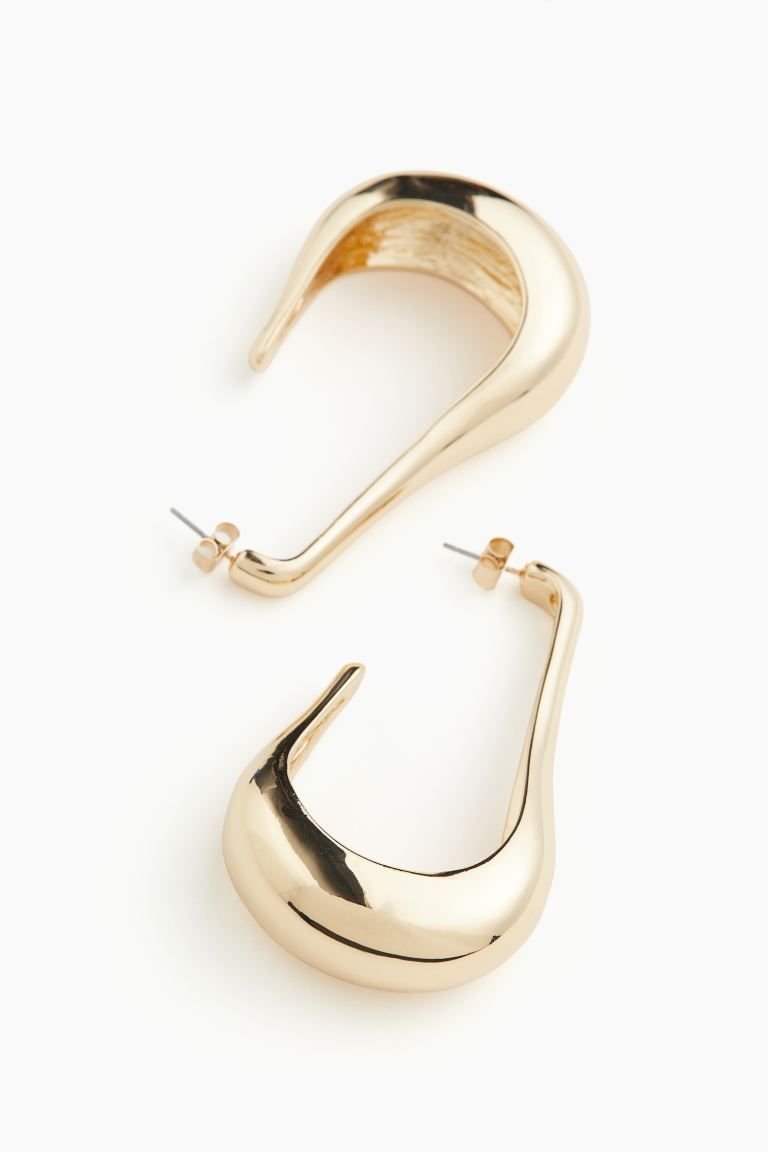 Long Hoop Earrings - Gold-colored - Ladies | H&M US | H&M (US + CA)