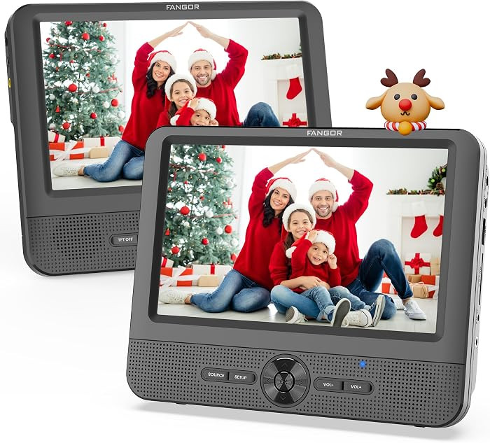 FANGOR 7.5 Inch Dual Car DVD Player, Portable Headrest Video Player for Car with 5 Hours Recharge... | Amazon (US)