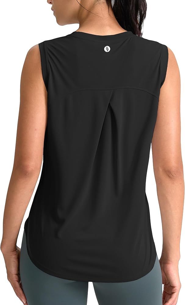 SANTINY Women's Sleeveless Workout Tops Breathable Lightweight Active Tennis Yoga Shirts Athletic... | Amazon (US)