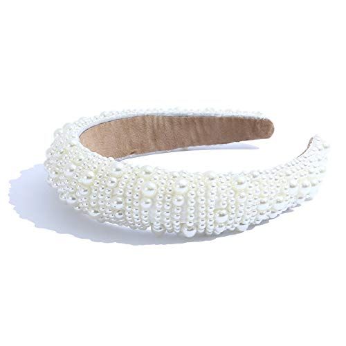 Pearl Headbands for Women Fashion Head Band Design Bridal Elegant Wedding Headwear Wide Hairbands... | Amazon (US)