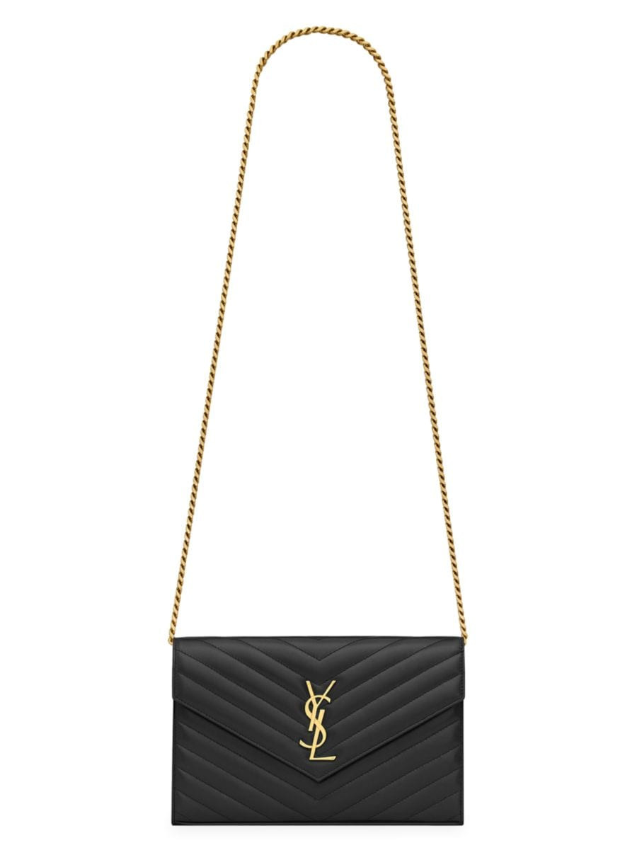 Cassandre Matelass Chain Wallet in Lambskin | Saks Fifth Avenue