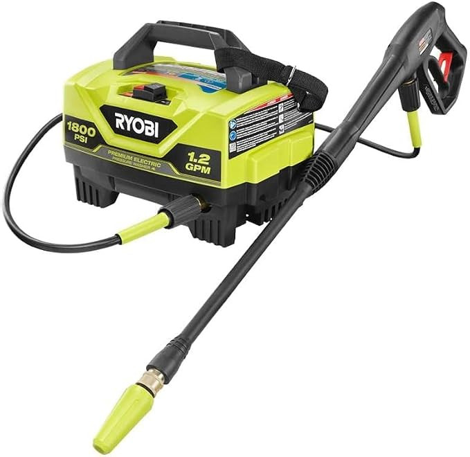 RYOBI 1800 PSI Electric Pressure Washer (Renewed) Lightweight, Portable Design | Amazon (US)