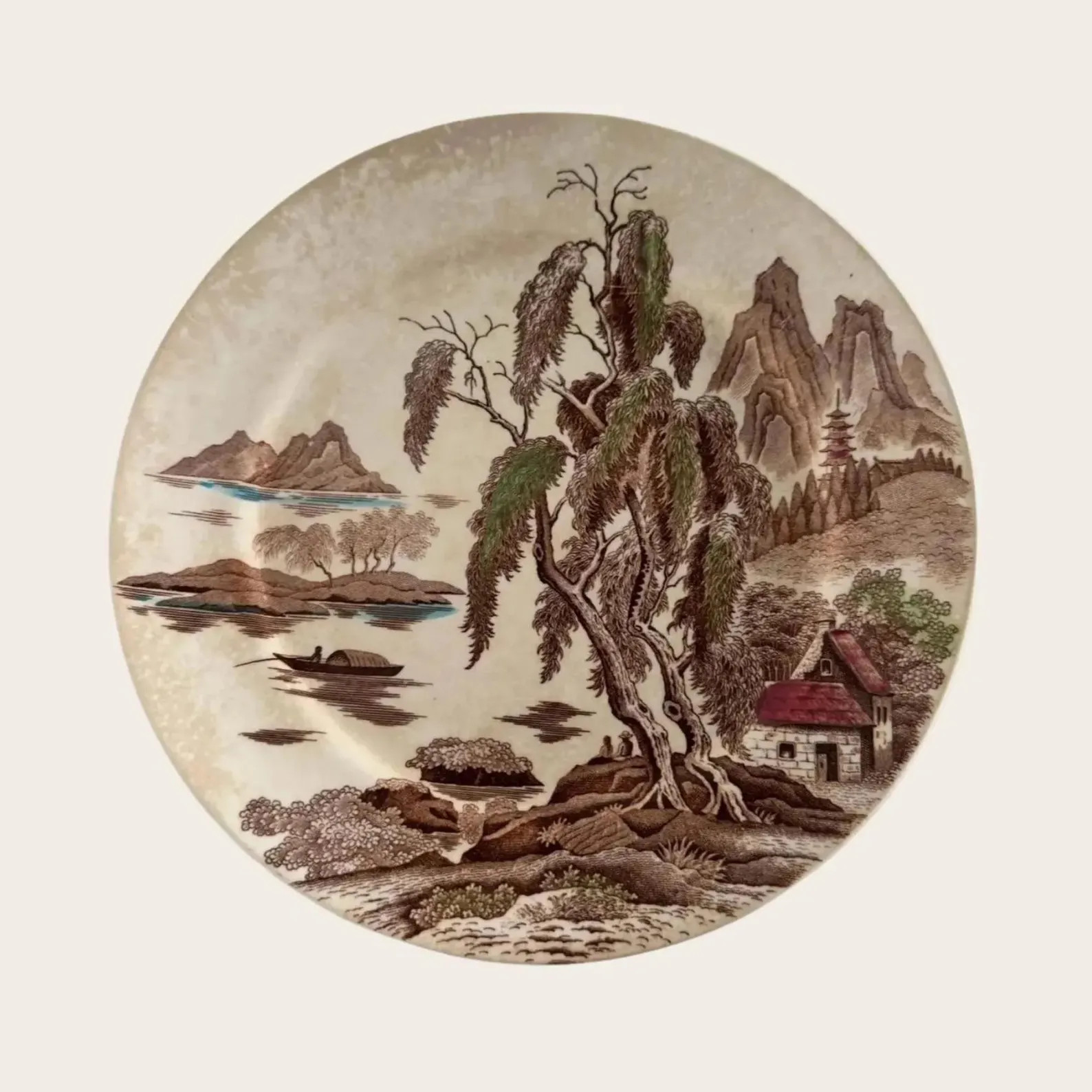 Vintage Nasco Sayonara Plate, Brown Asian Landscape Transferware, 10 Inch Mid Century Decor | Etsy (Global)