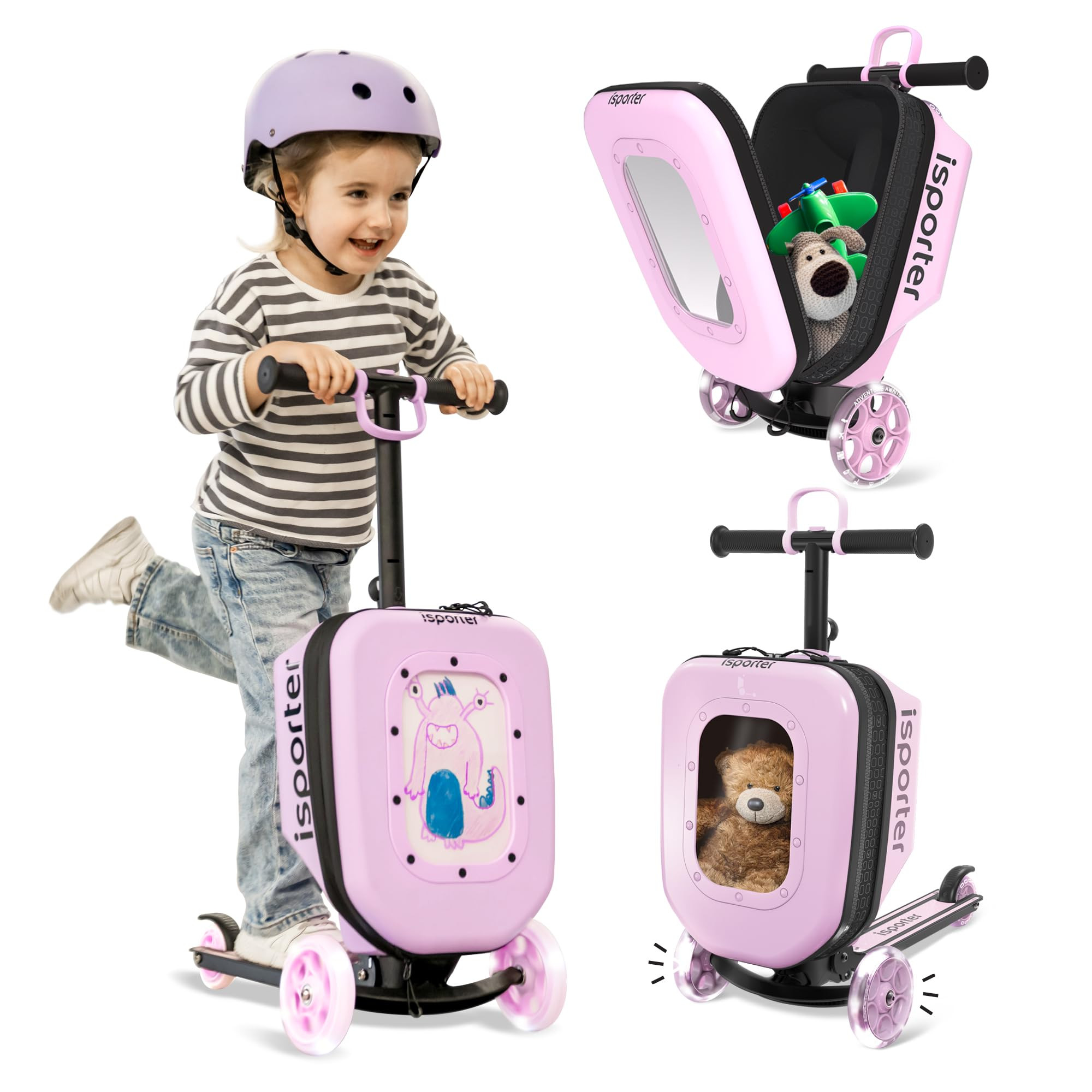iSporter Luggage Scooter for Kids Ages 2-5 | Ride-On Suitcase Scooters for Boys Girls | Foldable ... | Amazon (US)