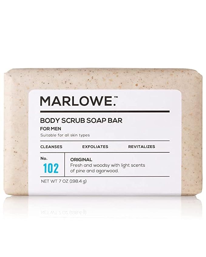 MARLOWE. No. 102 Men's Body Scrub Soap 7 oz | Best Exfoliating Bar for Men | Made with Natural In... | Amazon (US)