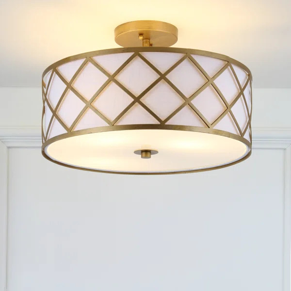 Wachter Fabric Semi Flush Mount | Wayfair North America