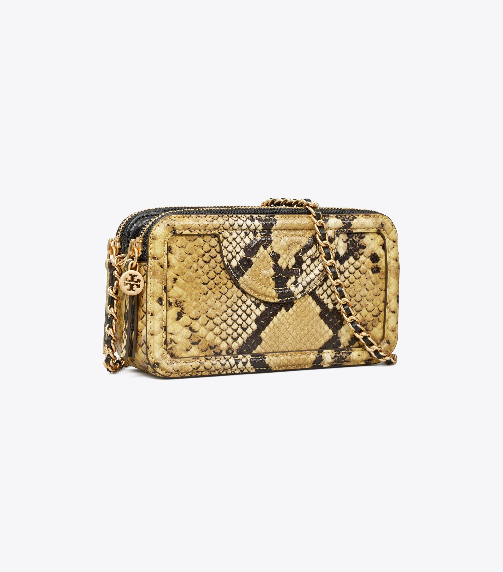 Fleming Snake-Print Double-Zip Mini Bag | Tory Burch (US)