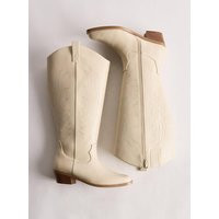 Wide Width Western Knee Boot (WW) in Ivory-Cream - Wide Width & Wide Calf | Torrid (US & Canada)
