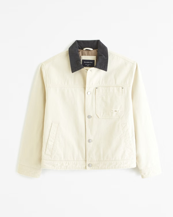 Lightweight Cropped Workwear Jacket | Abercrombie & Fitch (US)