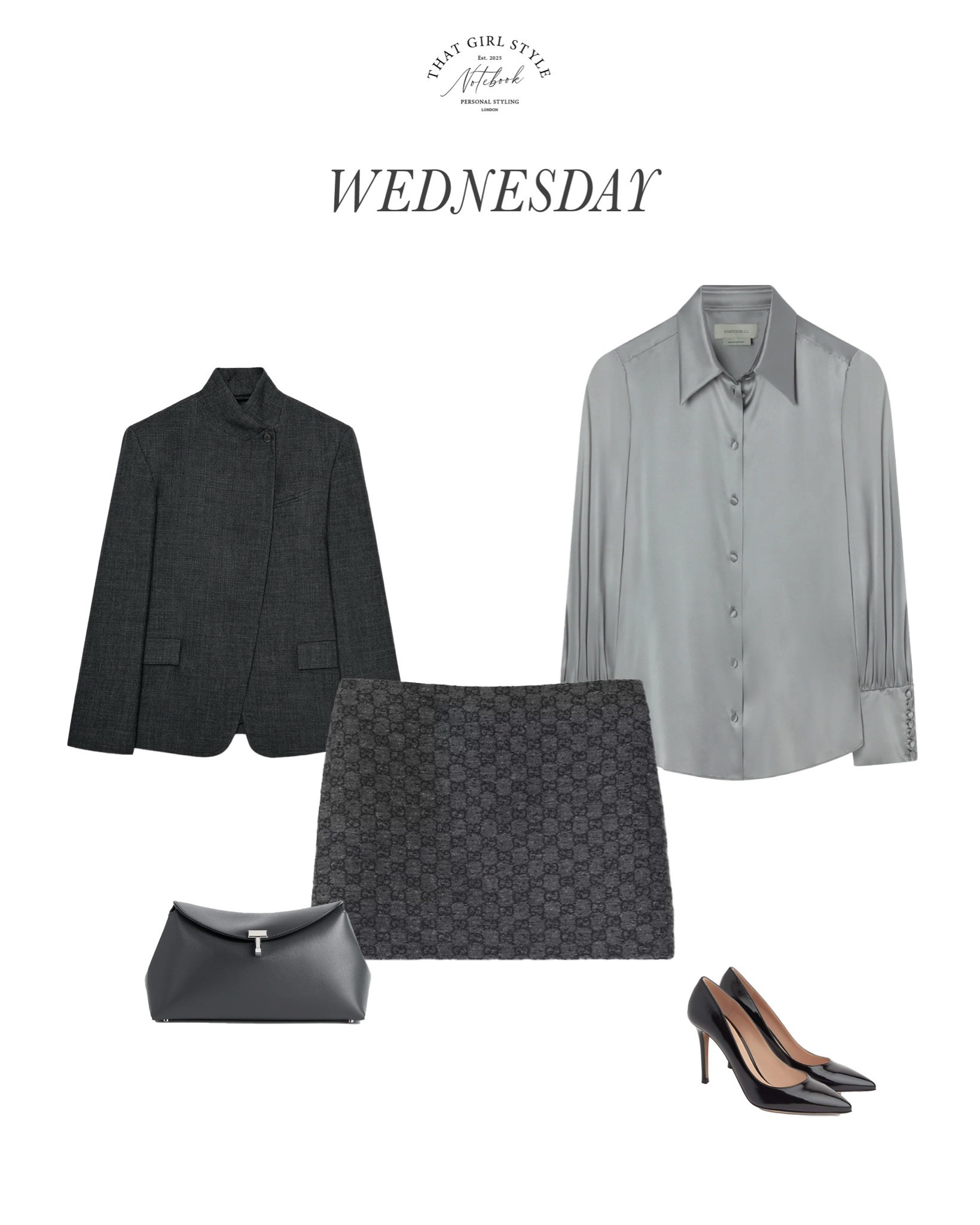 Look 66 | Blazer Zara, Blouse Knatchbull, Skirt Gucci, Clutch Toteme, Heels Gianvito Rossi

#LTKwinter #LTKstyletip #LTKluxury