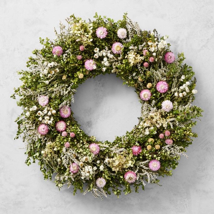 Famille Rose Live Wreath | Williams-Sonoma