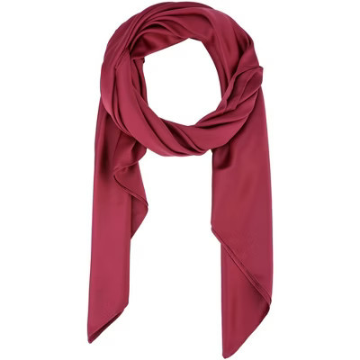 INSPIRE CHIC Women's Solid Square Large Scarf 43.3'' Elegant Silky Satin Neckerchief Bandanas for Travel Office 1 Pc One Size Dark red | Target