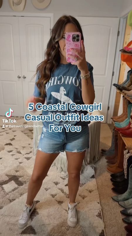 Five casual cowgirl, casual outfit ideas for you coastal cowgirl denim shorts and T-shirts



#LTKFindsUnder100 #LTKStyleTip #LTKFindsUnder50