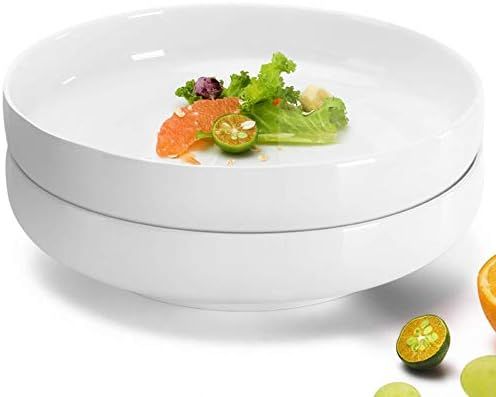 NJCharms Ceramic Serving Bowls and Platters, 63 Ounces 10" Porcelain White Serving Dishes for Sal... | Amazon (US)
