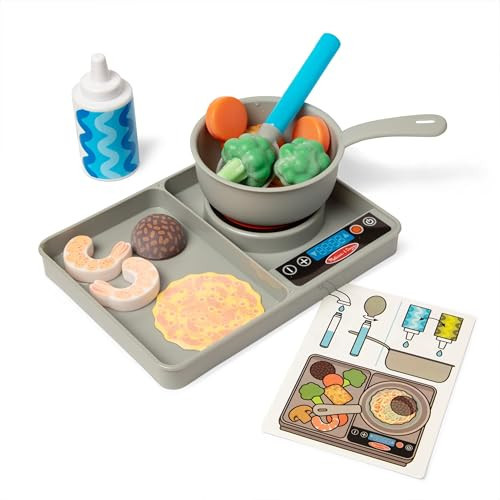 Melissa & Doug Simmer & Stir Stovetop Play Set with Water Wow!® Color Changing Play Food Preschool Toy Ages 3+ | Amazon (US)