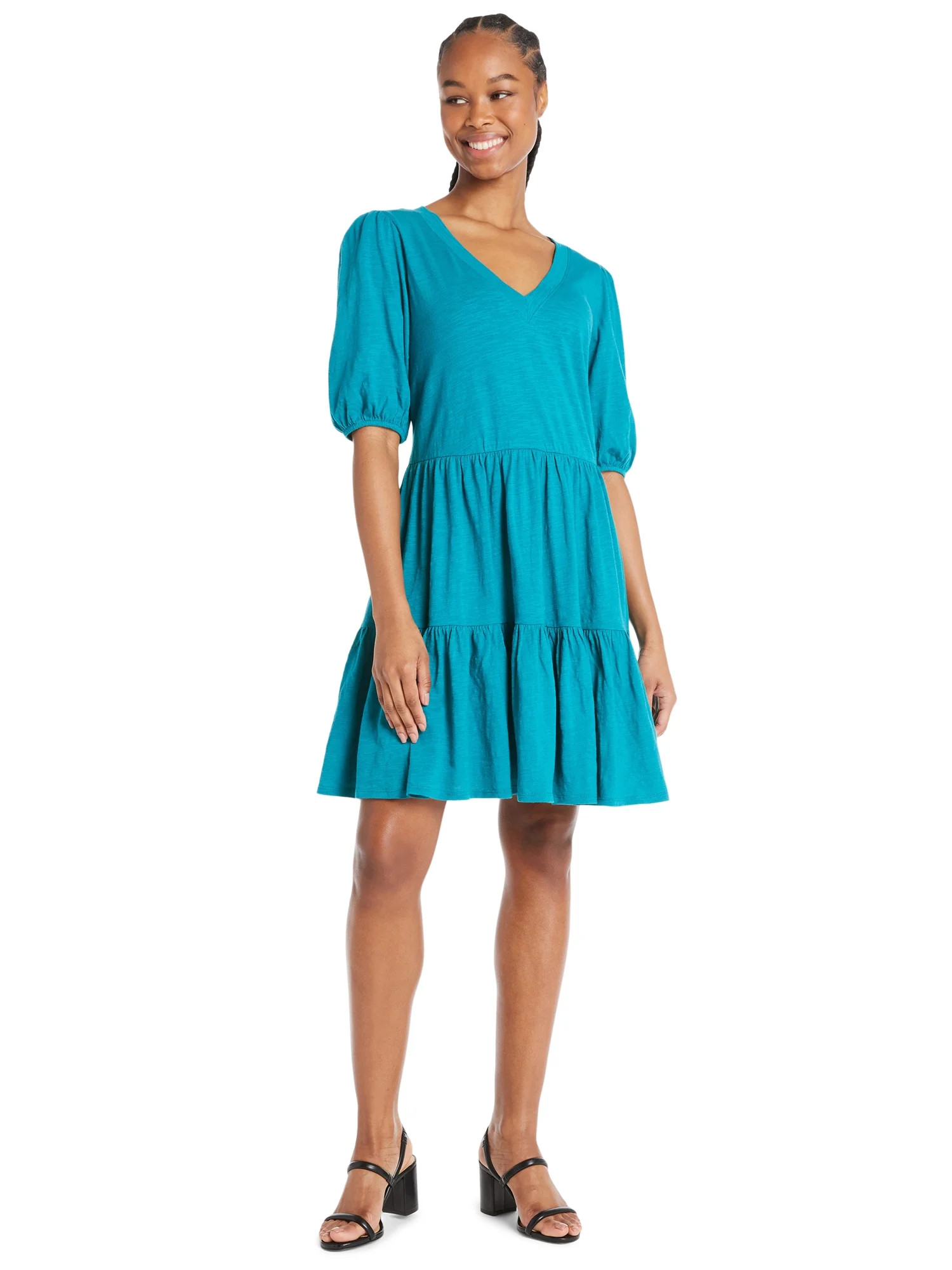 The Pioneer Woman Tiered Knit Dress, Women’s, Sizes XS-3X | Walmart (US)