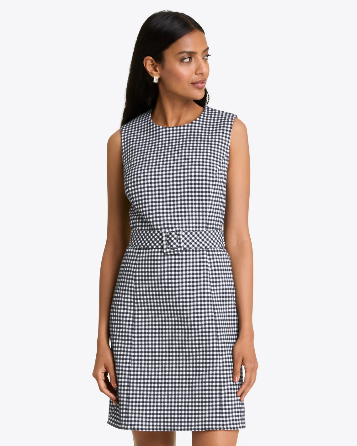 Sadie Belted Shift Dress in Textured Gingham | Draper James (US)