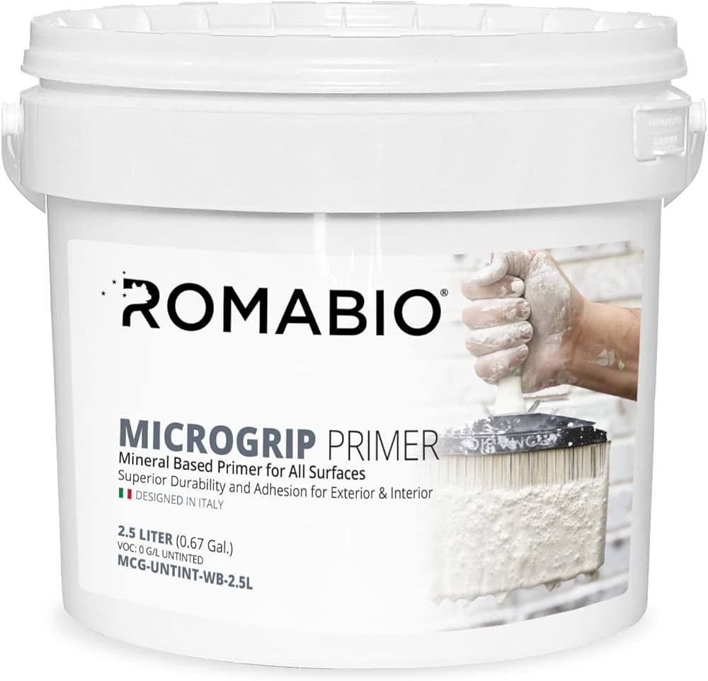 Romabio MicroGrip Primer, Interior/Exterior, Mineral Paint Primer, 2.5L/0.67GAL | Amazon (US)