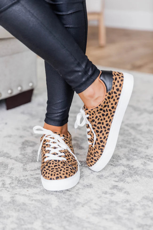 Debbie Animal Print Brown Sneaker | The Pink Lily Boutique