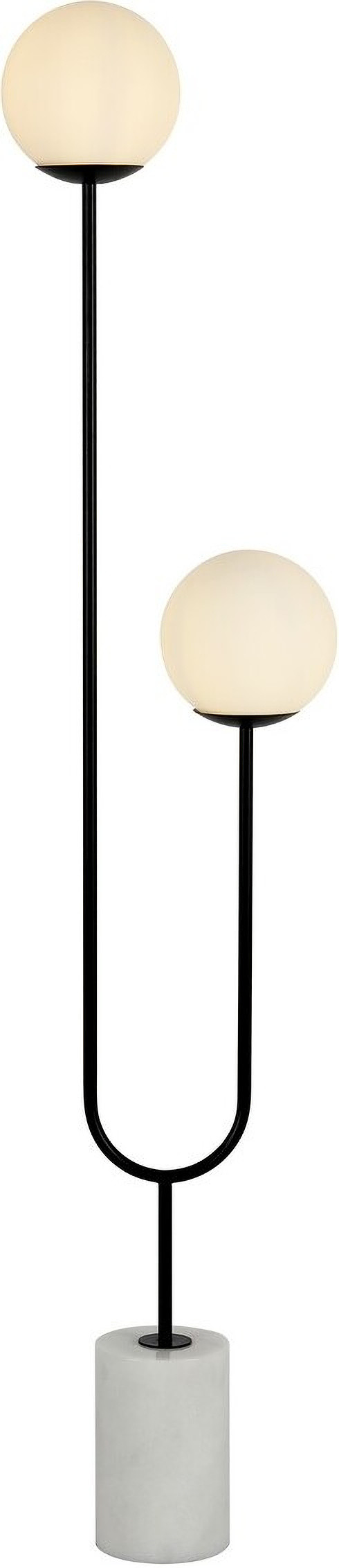 Leif Iron and Marble Floor Lamp in Black and White | 1stopbedrooms