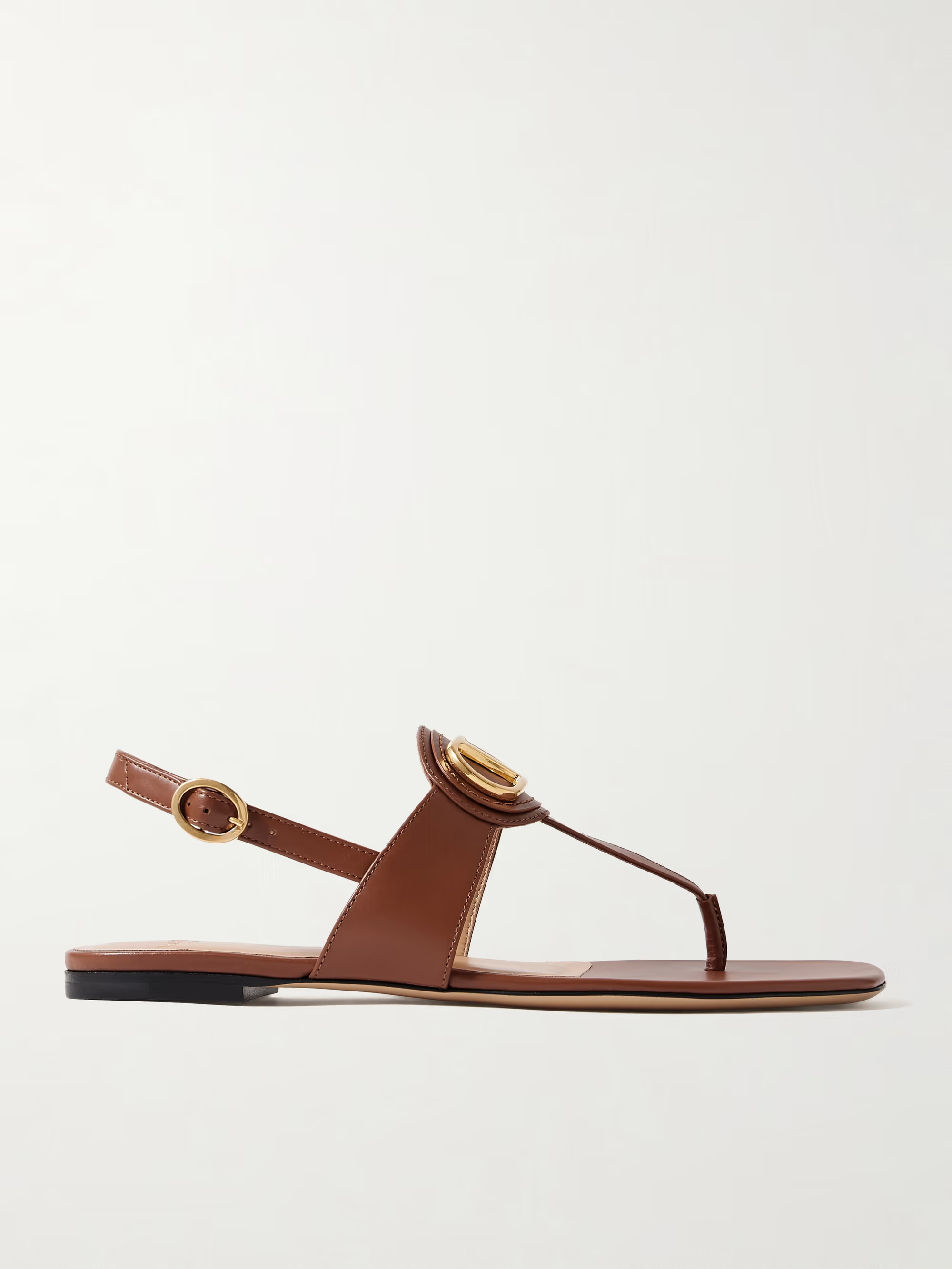 VLogo embellished leather sandals | NET-A-PORTER APAC