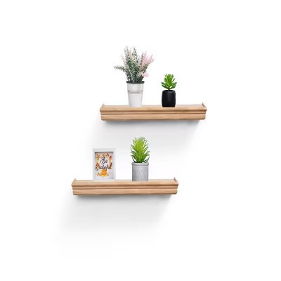 ChicFurnit Wall Shelf Set Floating Wood Shelves Invisible Brackets Hanging Shelf for Books Storage for Indoor Living Room, Maple, 17.91"*3.94"*1.57" | Target