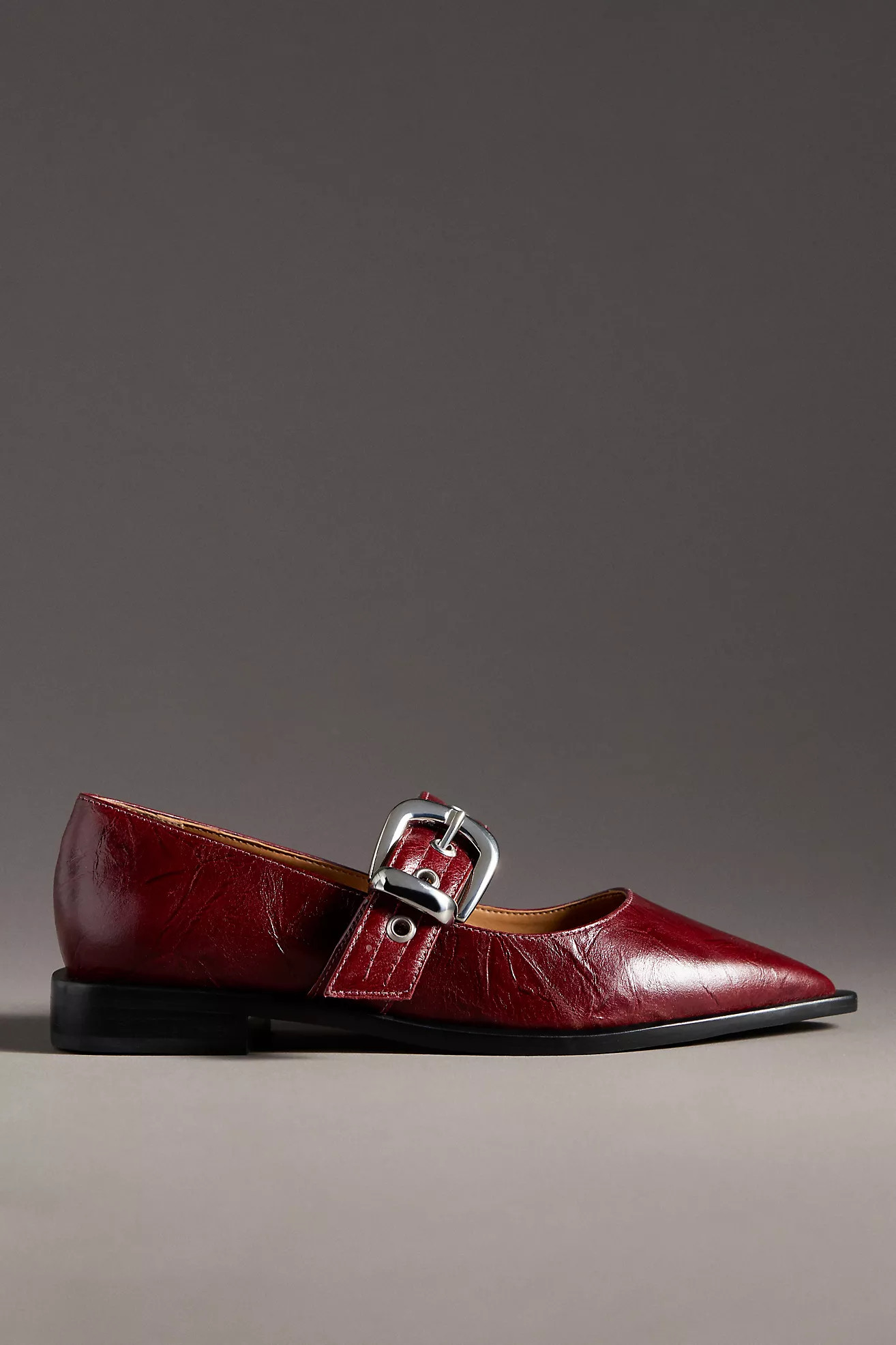 Maeve Pointed-Toe Moto Mary Jane Flats | Anthropologie (US)