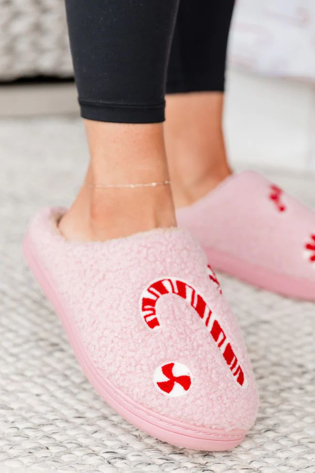 Candy Cane Slippers | Pink Lily