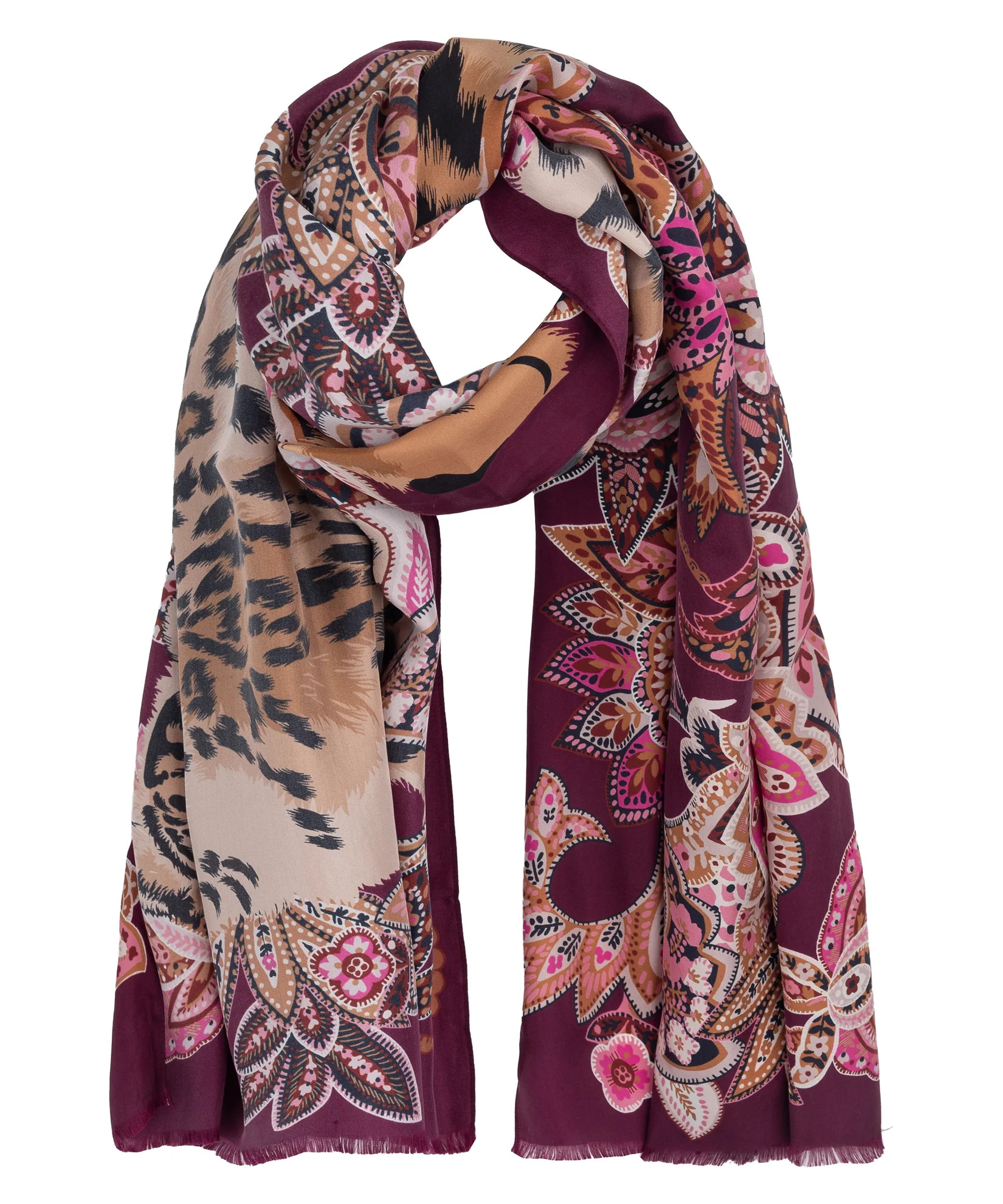 Snow Leopard Silk Wrap | Echo New York