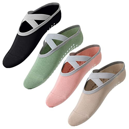Yinxily Non Slip Yoga Socks for Women,Sticky Sock for Pilates & Pure Barre & Walking & Bikram Fitness Socks with Grips | Amazon (US)